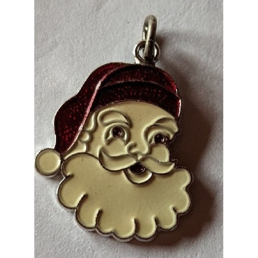 Vintage Sterling Silver Charm ONLY for a Charm Bracelet Santa Claus Head Face